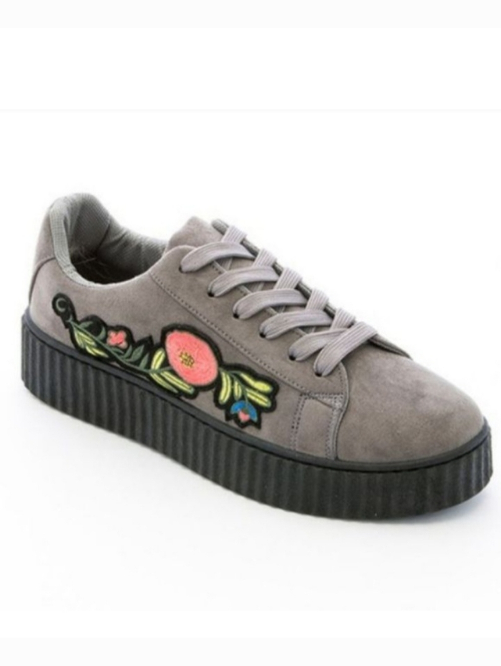 H2K Hannah Flowey Chunky Platform Sneakers with Floral Embroidery 8 Flawed